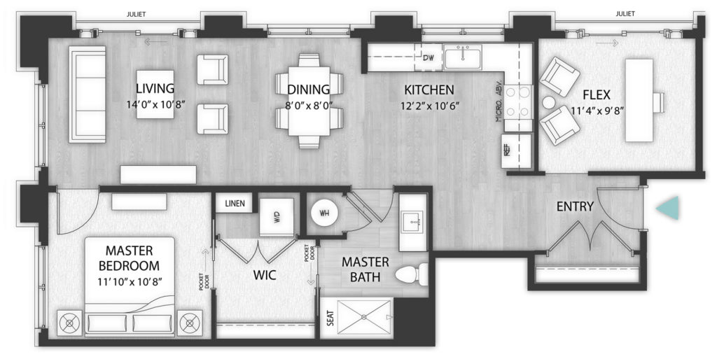 1 Bedroom | Den/Flex | 1 Bath