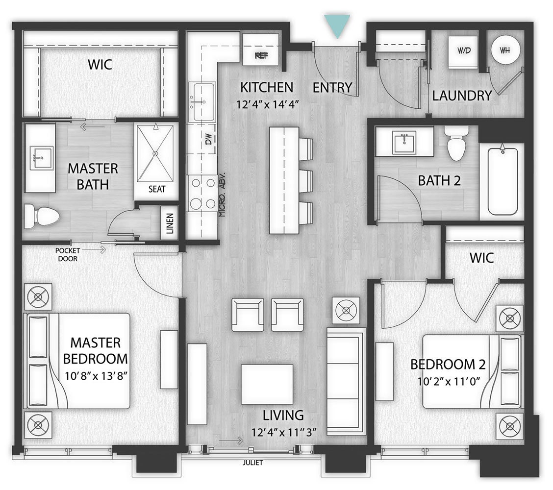 2 Bedrooms | 2 Baths