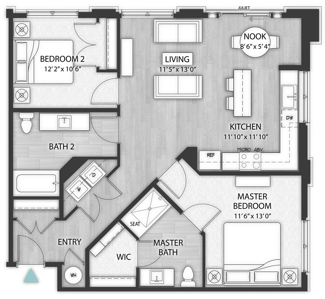 2 Bedrooms | 2 Baths