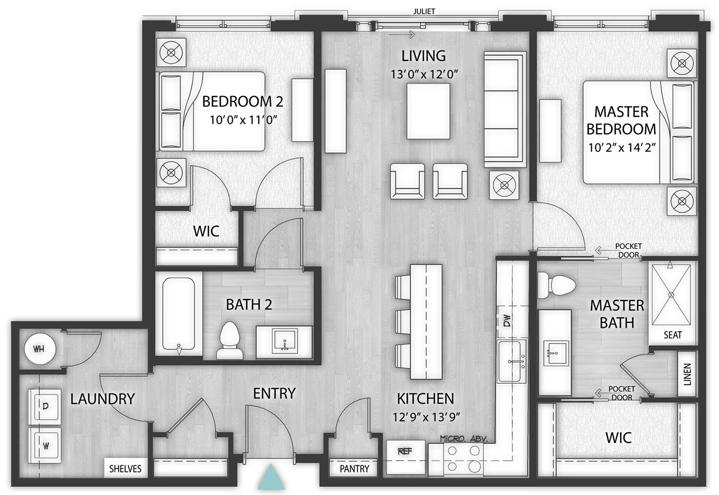 2 Bedrooms | 2 Baths