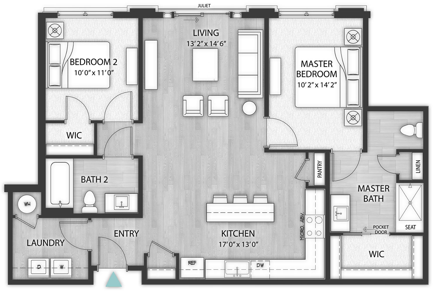 2 Bedrooms | 2 Baths