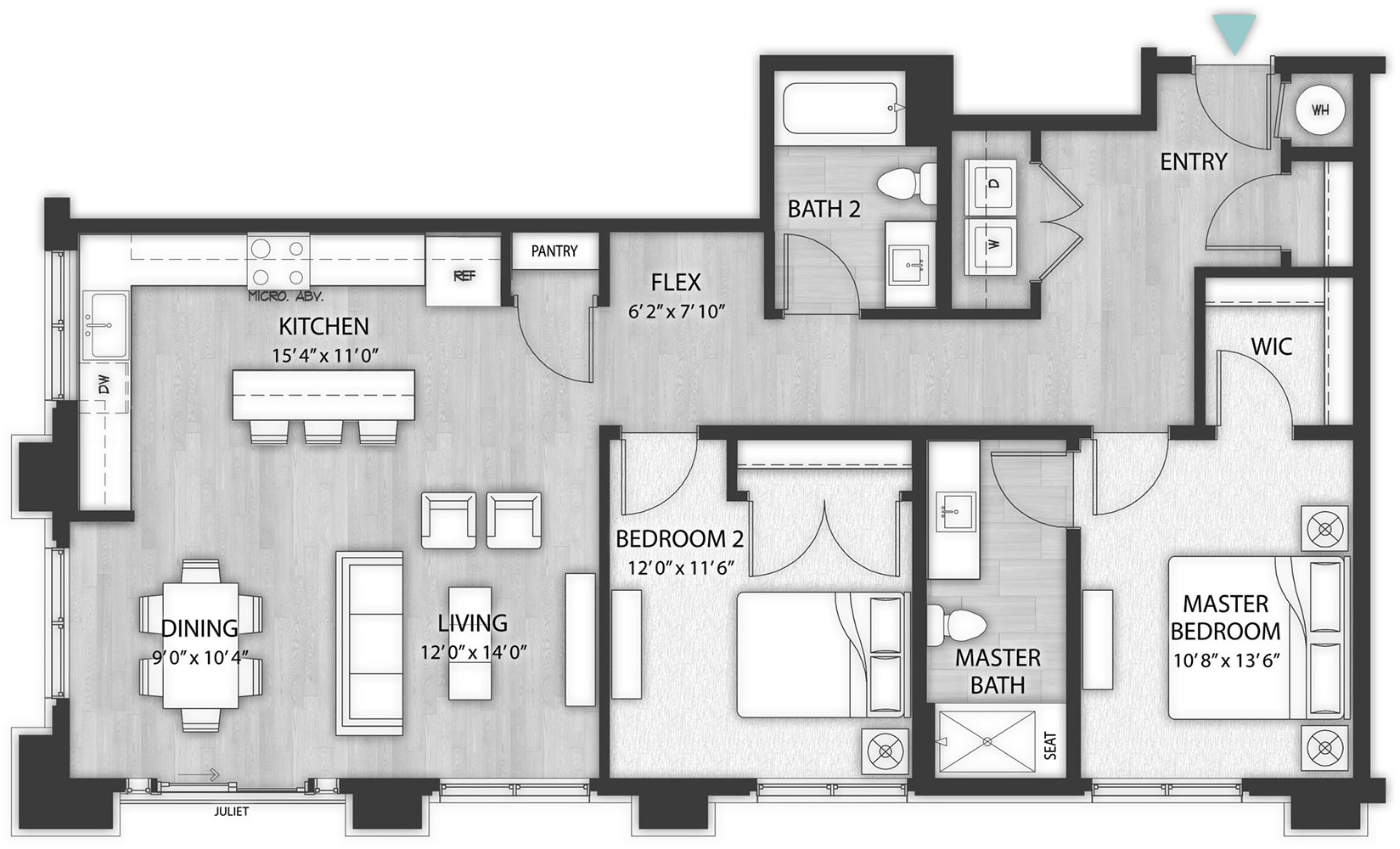 2 Bedrooms | 2 Baths